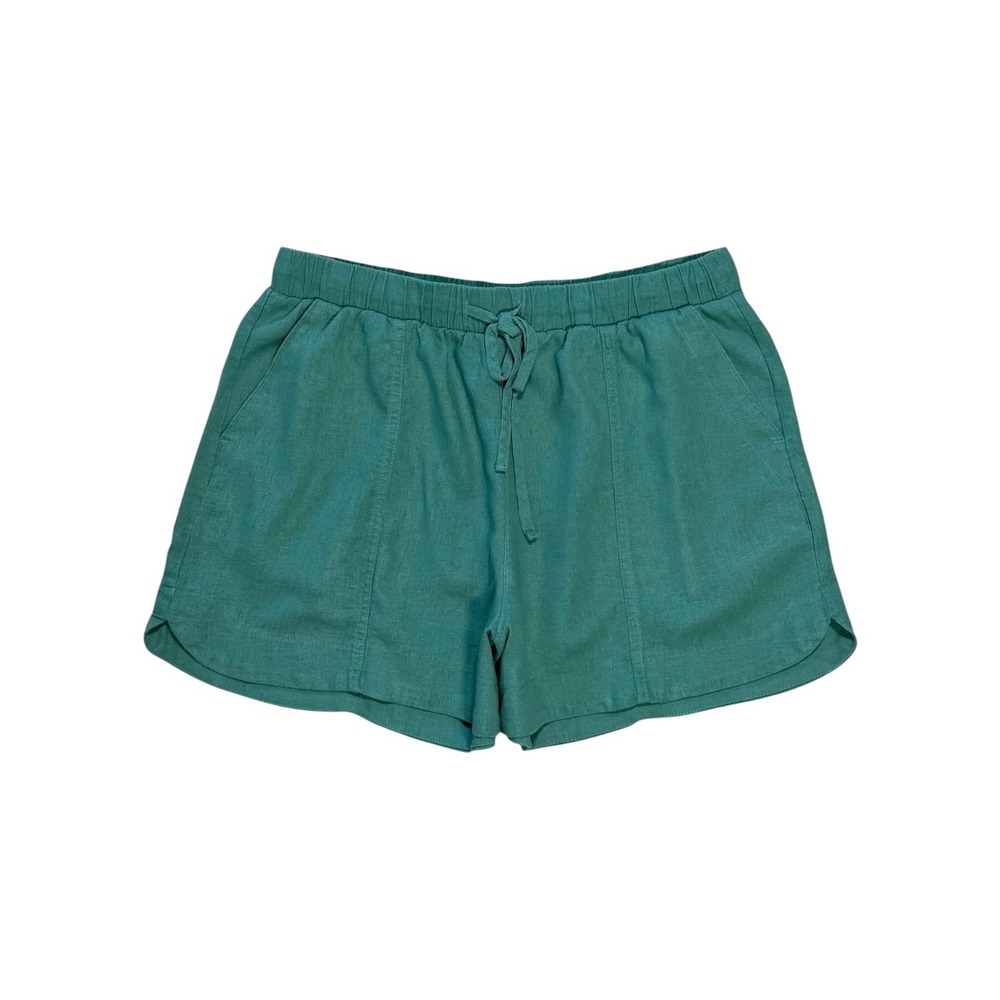 Universal Thread Teal Green Linen Blend Drawstring Shorts Women Medium High Rise